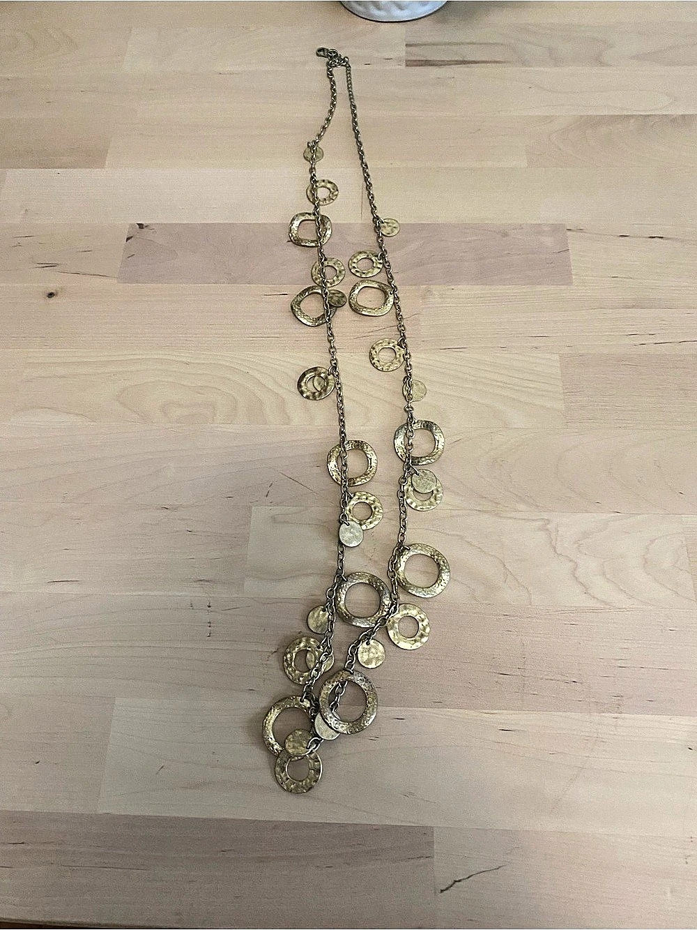 Gold-Tone Layered Circle Pendant Necklace